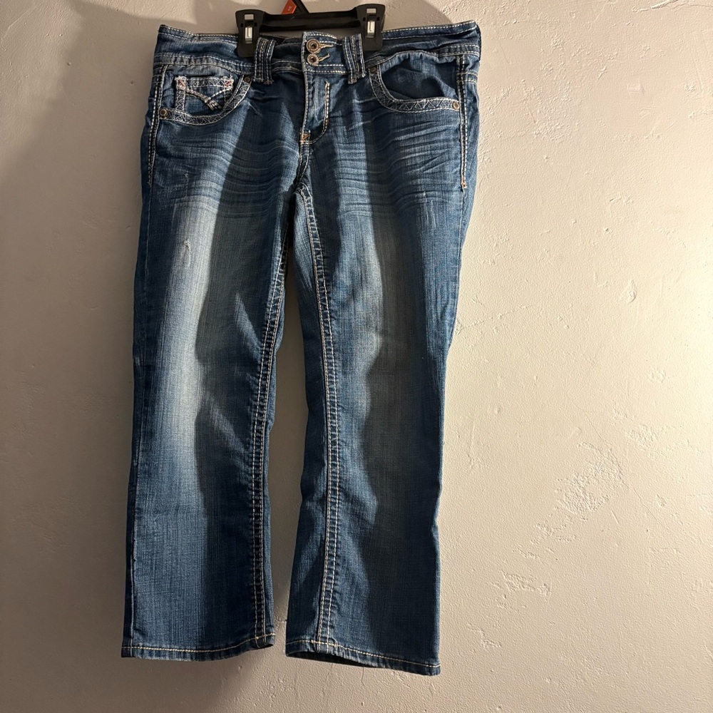 Hydraulic Capri Jeans Women’s Size 13/14 Medium Wash Stretch Denim Y2K